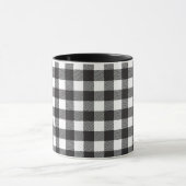 Bison noir et blanc Plaid Coffee Mug (Centre)