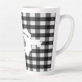 Bison noir Plaid Farm Pig Latte Mug (Droite)