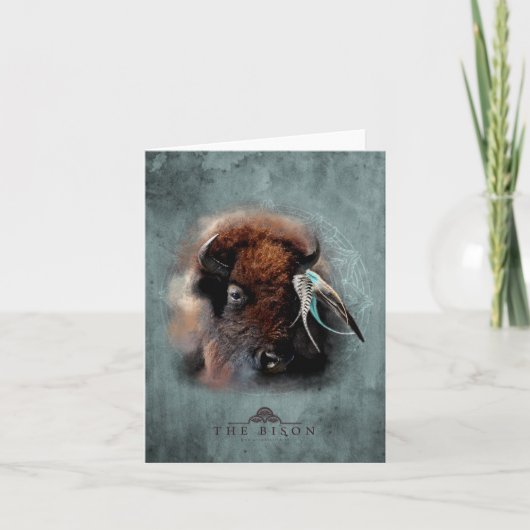 Bison - Notecard Feestdagen Kaart (Voorkant)
