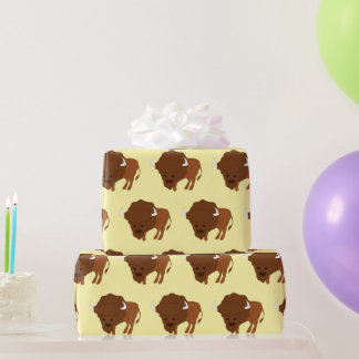 Bison Ontwerp Elke Achtergrondkleur Cadeaupapier