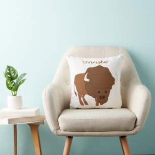 Bison ontwerp gepersonaliseerd kussen