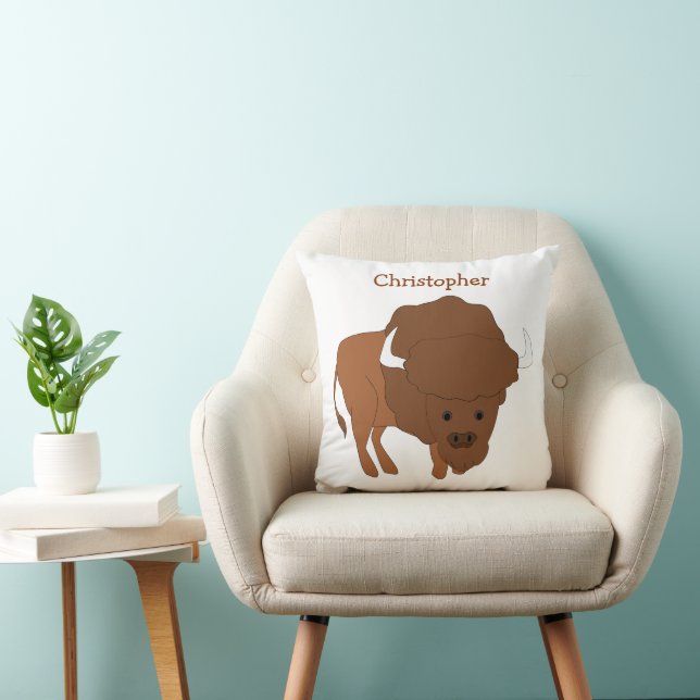 Bison ontwerp gepersonaliseerd kussen (Stoel)