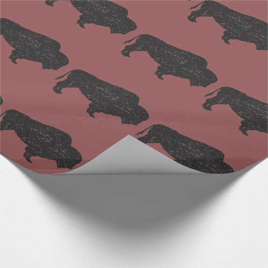 Bison-overvulpapier van  stijl cadeaupapier (Hoek)
