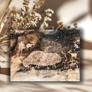 Bison Pictograaf, 9 Mile Canyon, Utah Briefkaart