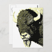 Bison Pop Art Briefkaart (Voorkant / Achterkant)