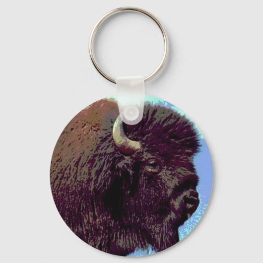 Bison Pop Art Sleutelhanger (Voorkant)