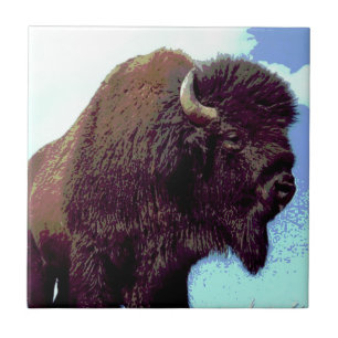 Bison Pop Art Tegeltje