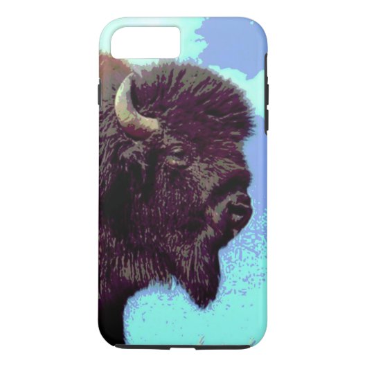 Bison Pop Kunst Stoere iPhone 7 Plus Hoesje (Achterkant)
