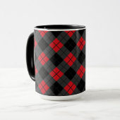Bison rouge Noir Paid Check Mug (Devant gauche)