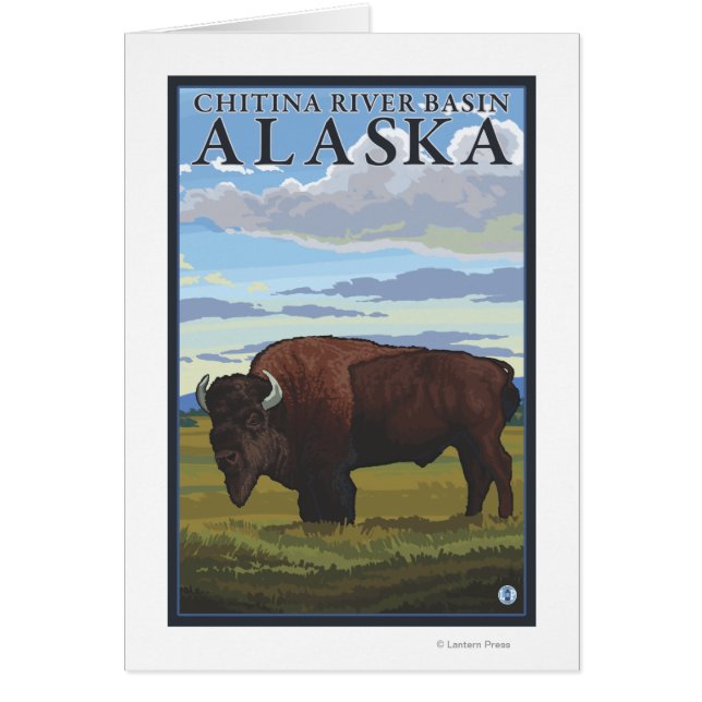 Bison Scene - Chitina River Basin, Alaska (Voorkant)