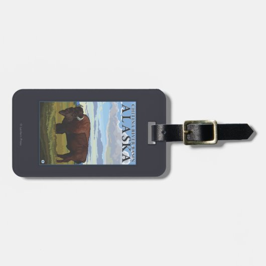 Bison Scene - Chitina River Basin, Alaska Bagagelabel (Voorkant horizontaal)