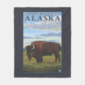 Bison Scene - Chitina River Basin, Alaska Fleece Deken (Voorkant)