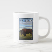 Bison Scene - Chitina River Basin, Alaska Jumbo Beker (Rechts)