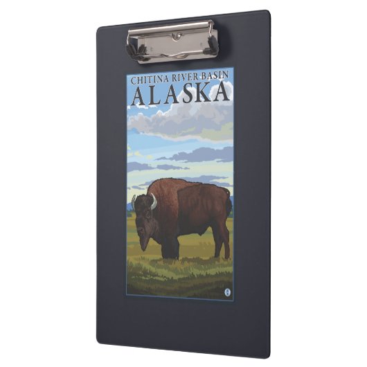 Bison Scene - Chitina River Basin, Alaska Klembord (Links)