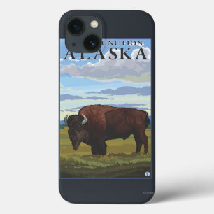 Bison Scene - Delta Junction, Alaska iPhone 13 Hoesje