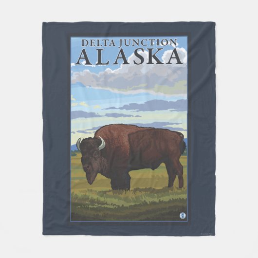 Bison Scene - Delta Junction, Alaska Fleece Deken (Voorkant)