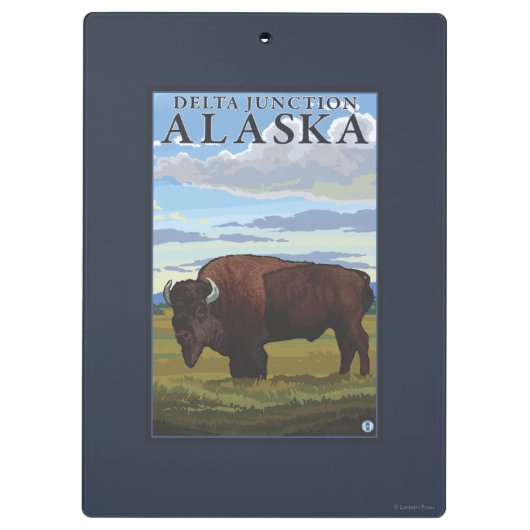 Bison Scene - Delta Junction, Alaska Klembord (Achterkant)