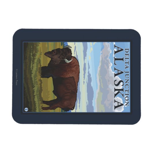 Bison Scene - Delta Junction, Alaska Magneet (Horizontaal)
