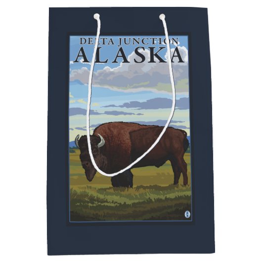 Bison Scene - Delta Junction, Alaska Medium Cadeauzakje (Voorkant)