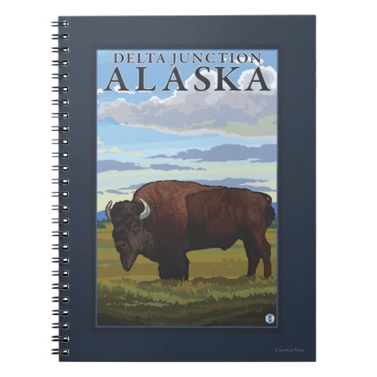 Bison Scene - Delta Junction, Alaska Notitieboek (Voorkant)