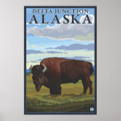 Bison Scene - Delta Junction, Alaska Poster (Voorkant)