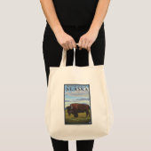 Bison Scene - Delta Junction, Alaska Tote Bag (Voorkant (product))