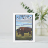 Bison Scene - Fairwell, Alaska Briefkaart (Staand voorkant)
