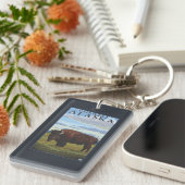 Bison Scene - Fairwell, Alaska Sleutelhanger (Voorkant Rechts)