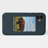 Bison Scene - Glacier National Park, MT Case-Mate iPhone Case (Achterkant (horizontaal))