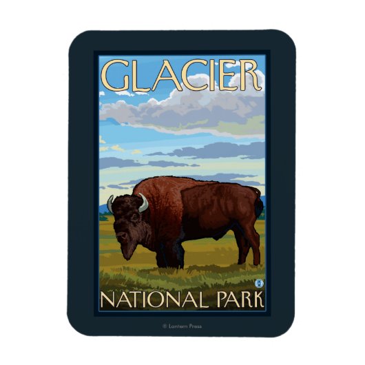 Bison Scene - Glacier National Park, MT Magneet (Verticaal)