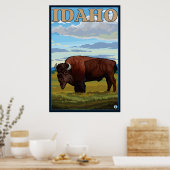 Bison Scene - Idaho Poster (Keuken)