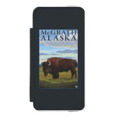 Bison Scene - McGrath, Alaska Incipio iPhone Portemonnee Hoesje (Voorkant Agenda)