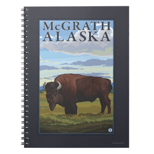 Bison Scene - McGrath, Alaska Notitieboek (Voorkant)