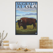 Bison Scene - McGrath, Alaska Poster (Keuken)