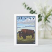 Bison Scene-Vintage Travel Poster Briefkaart (Staand voorkant)