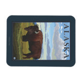 Bison Scene-Vintage Travel Poster Magneet (Horizontaal)