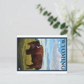 Bison Scene - Wyoming Briefkaart (Staand voorkant)