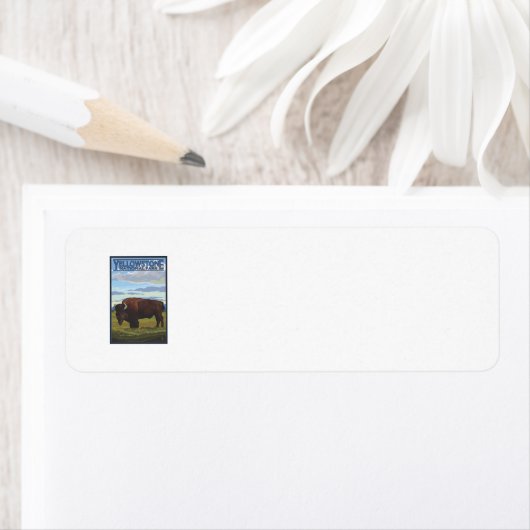 Bison Scene - Yellowstone National Park Etiket (Insitu)