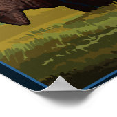 Bison ScèneIdahoVintage Affiche de voyage (Coin)