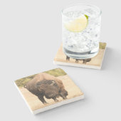 Bison Stenen Onderzetter (Zijkant)