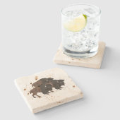 Bison Tavertine Stone Onderzetter (Zijkant)