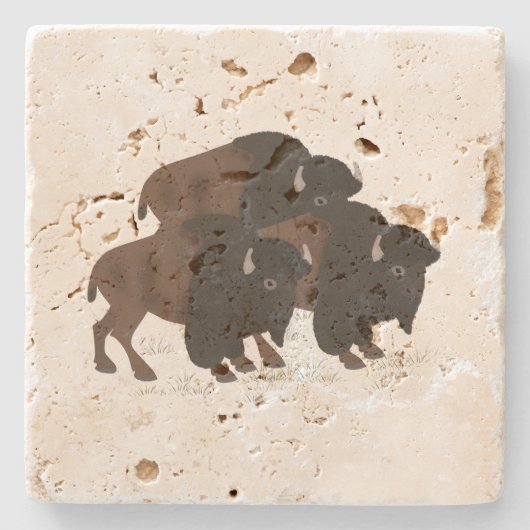 Bison Tavertine Stone Onderzetter (Voorkant)