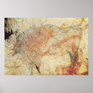 Bison, uit de grotten bij Altamira, c.15000 BC Poster