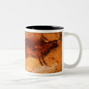 Bison van de grotten bij Altimira, c.15000 BC Tweekleurige Koffiemok
