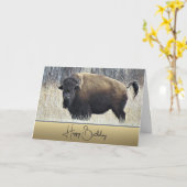 Bison - Verjaardag Kaart (Gele Bloem)