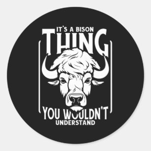 Bison Wildlife Dier American Bison Ronde Sticker