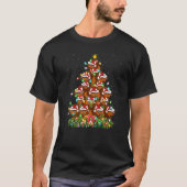 Bison Xmas Lights Santa Bison Christmas Tree T-shirt (Voorkant)