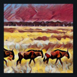 Bisons Accueil Sur La Gamme Pop Art, Poster<br><div class="desc">Images dans un design pop art sont Bisons sur la gamme</div>