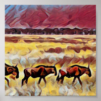 Bisons Home op de Pop van de Waaier Kunst, Poster