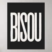 "Bisou" Kus in het Frans Zwart-Wit Print (Voorkant)